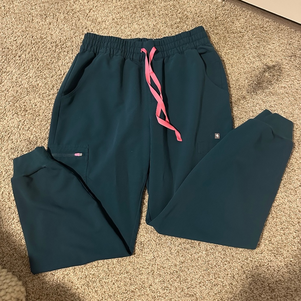 Figs Joggers - Caribbean Blue (High Waisted Uman Relaxed)
